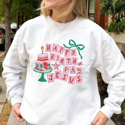 HBD Jesus Crewneck Sweatshirt – Funny Birthday Holiday Graphic