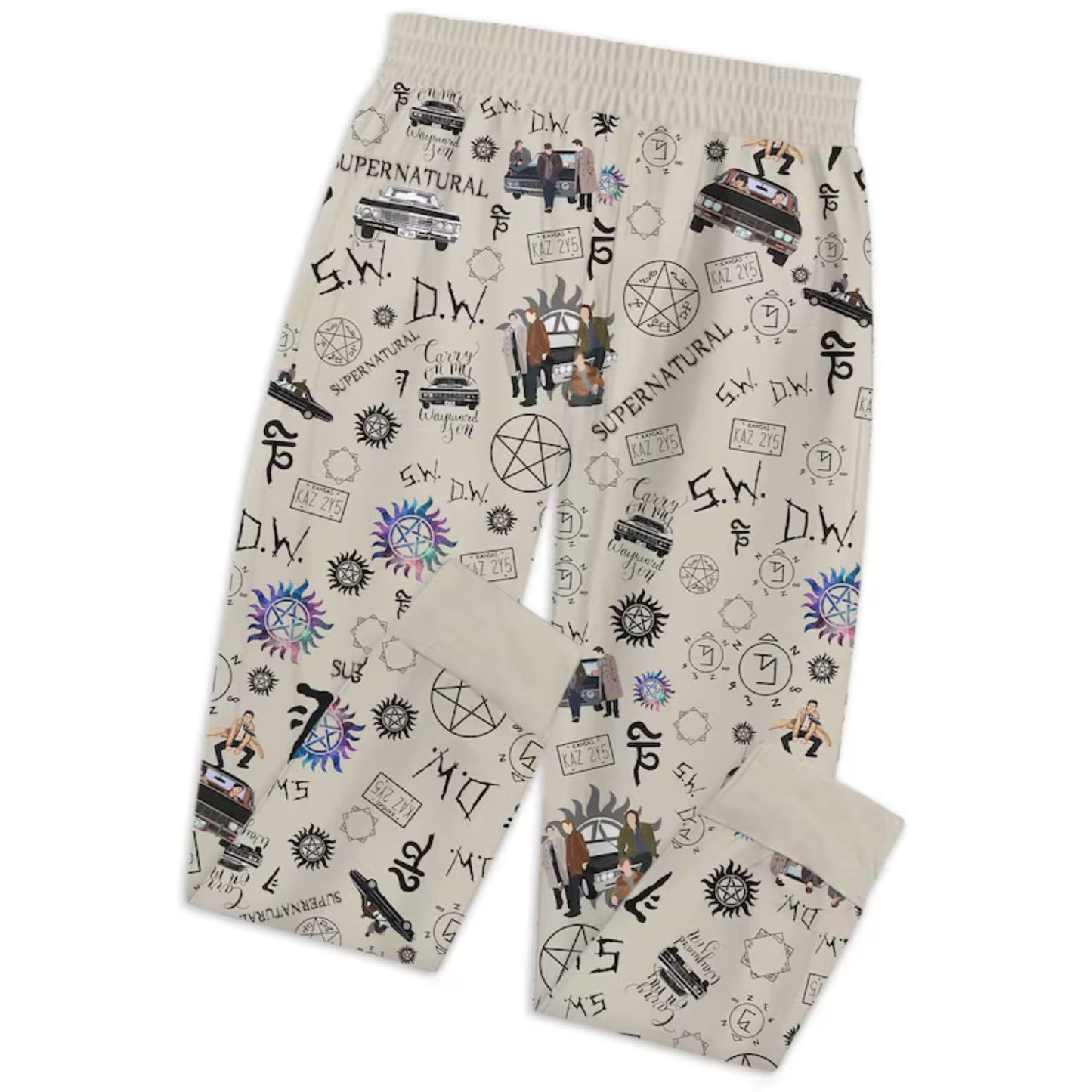 Supernatural Pajamas Set, Winchester Brothers Pajamas for Women & Men, Matching Family PJs, Halloween & Valentine's Gift