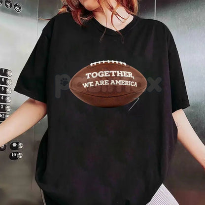 "Together We Are America" Modern Graphic T-Shirt - Bold Unity Statement Tee, Minimalist USA Patriotism Shirt, Premium Heavyweight 100% Cotton Streetwear, Inclusive American Heritage Top, Contemporary Solidarity Apparel