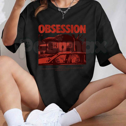 Obsession Retro Horror Graphic T-Shirt – Vintage 80s Thriller Movie Unisex Cotton Tee