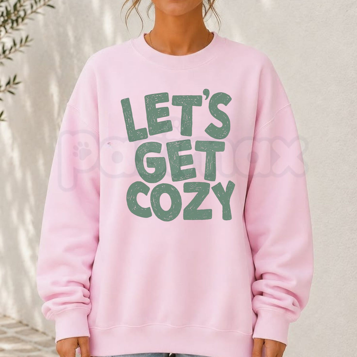 Green Let's Get Cozy Sweatshirt | Forest Green Seasonal Graphic Crewneck