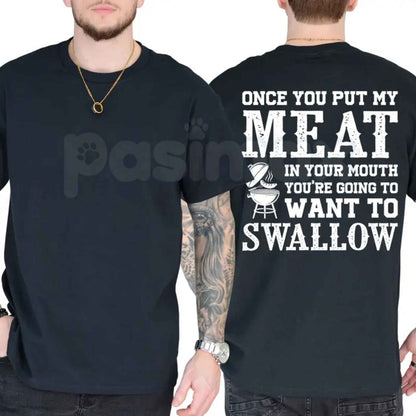 Funny BBQ Meat Lover T Shirt – Grill Master Graphic Tee, Sarcastic Pitmaster Smoker Unisex Classic Vintage Cotton Shirt