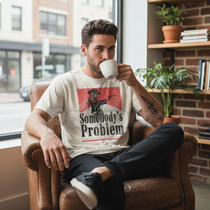 "Somebody's Problem" Vintage 90s Country T-Shirt – Retro Western Smoking Graphic Tee, Premium 100% Cotton Music Festival Top, Soft Lived-In Heavyweight Country Concert Shirt, Made in USA