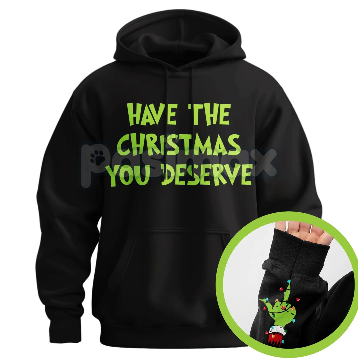 "Have The Christmas You Deserve" Middle Finger Hoodie – Funny Holiday Statement Pullover, Sarcastic Seasonal Apparel, Unisex