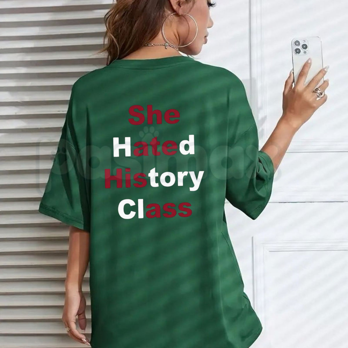 She Hated History Class Hidden Message T-Shirt – Funny Sarcastic Optical Illusion Graphic Tee