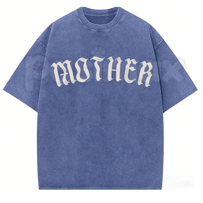 The Matriarch: Mother Gothic Washed Tee – Dark Mystic Graphic Shirt, Vintage Distressed Heavy Cotton Top