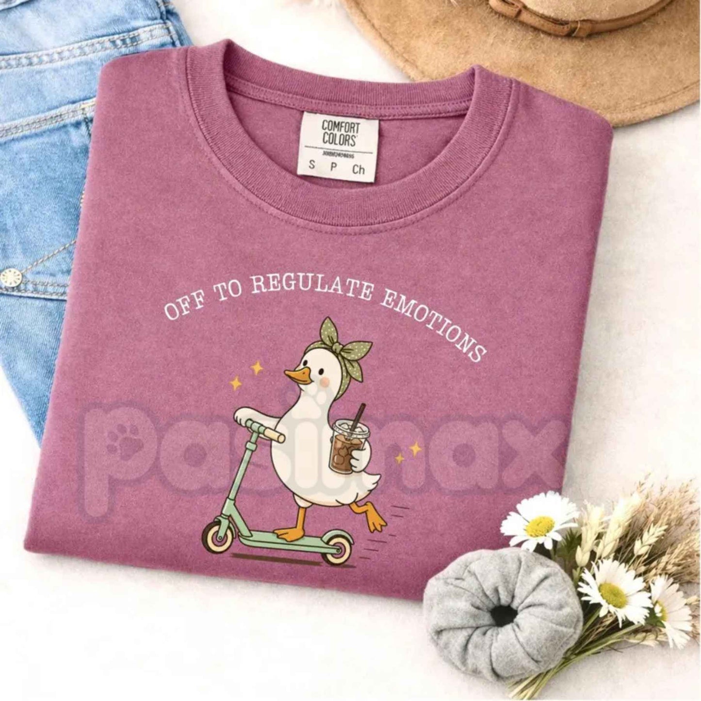 Comfort Colors® Silly Goose Therapist T-Shirt – "Off To Regulate Emotions" Graphic Tee, Mental Health Counselor Unisex Top