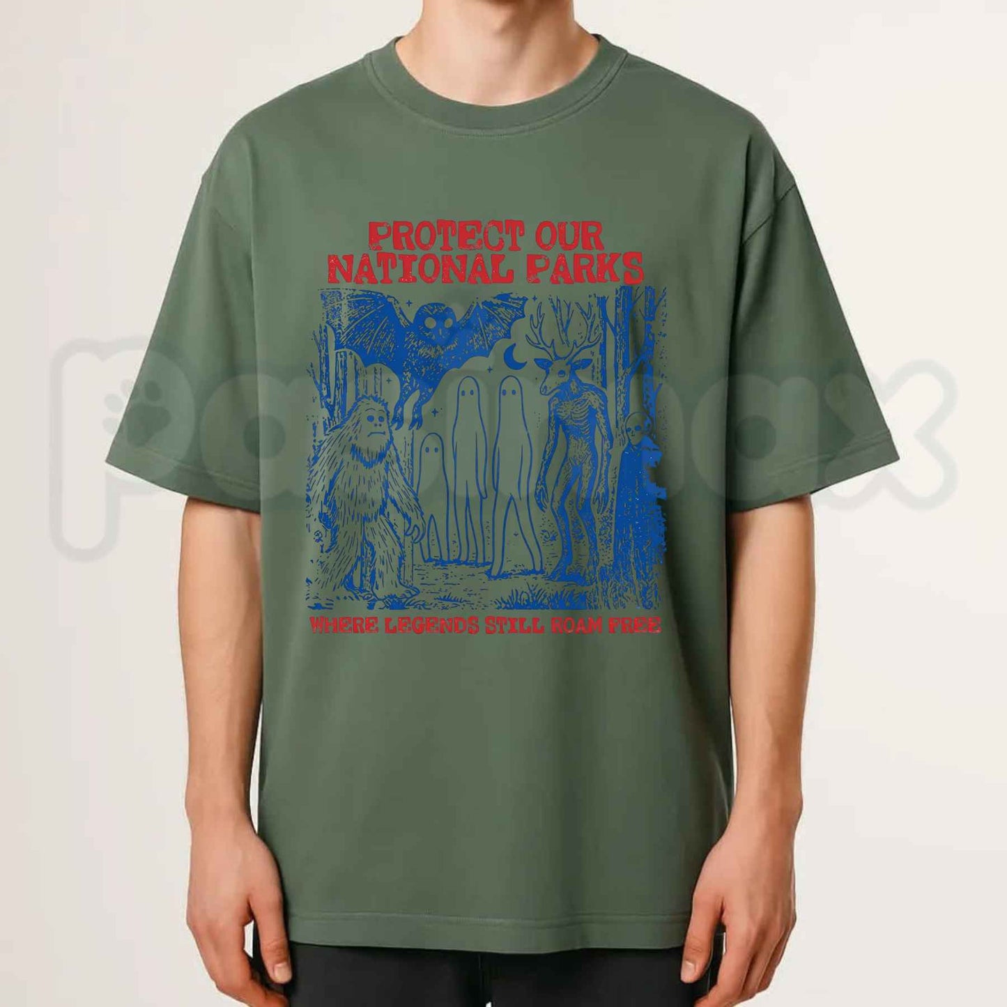 Comfort Colors® Cryptid National Parks T-Shirt – 90s Vintage "Protect Our Parks" Camping & Hiking Graphic Tee, Retro Wanderlust Unisex Top
