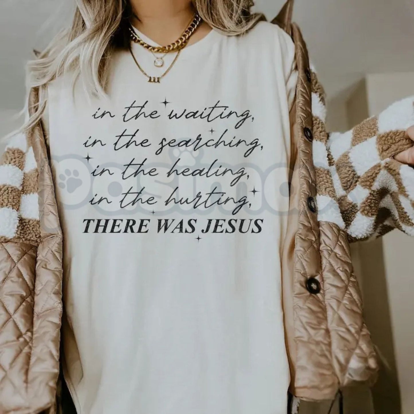Comfort Colors® Boho 'There Was Jesus' T-Shirt – Christian Faith Graphic Tee, Religious Gift for Church Friends, Spiritual Aesthetic Apparel