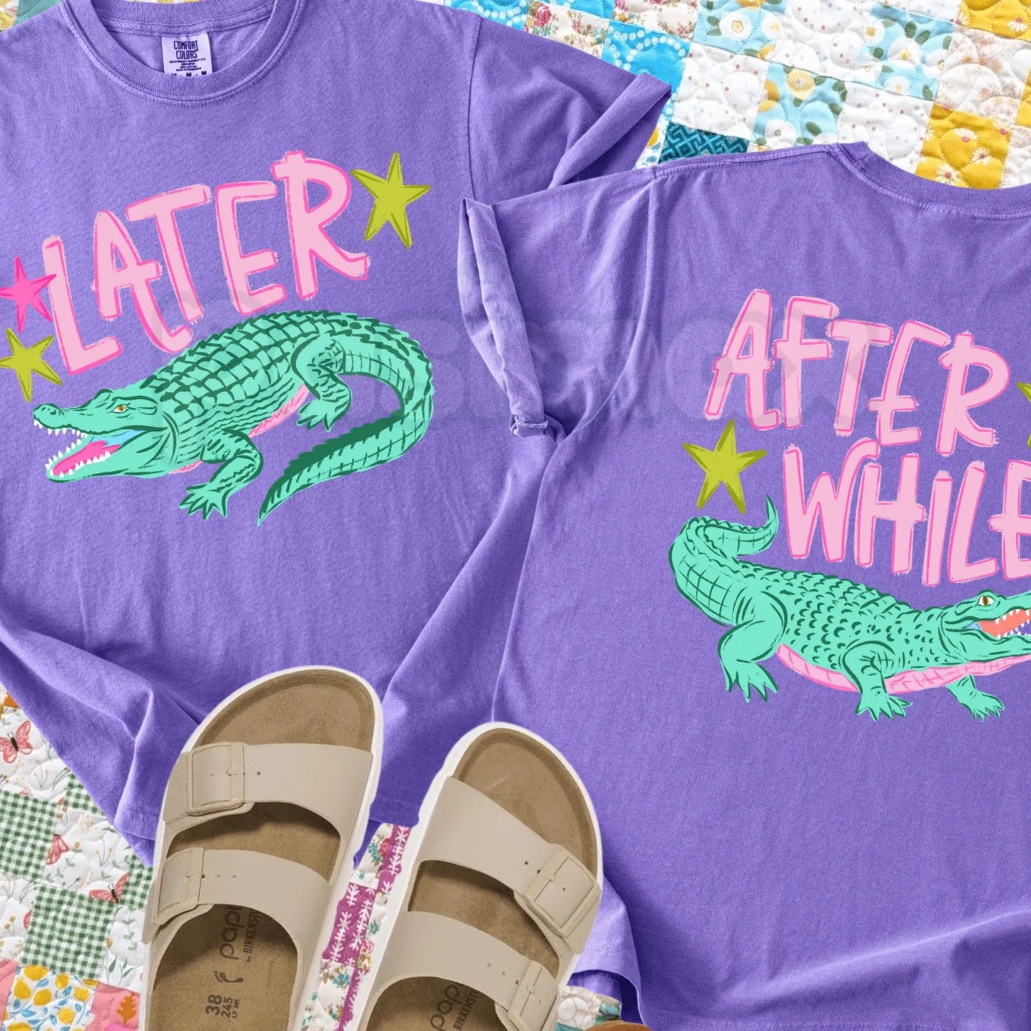 Comfort Colors® Later Gator After While Crocodile T-Shirt – Retro Summer Alligator Graphic Tee, Funny Sarcastic Animal Shirt, Aesthetic Florida Vibe Top