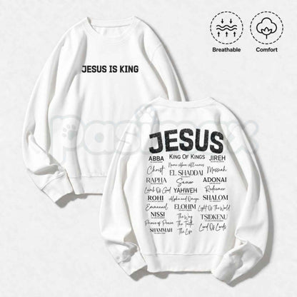 Jesus Is King Faith Crewneck Sweatshirt | Vintage Christian Graphic Top