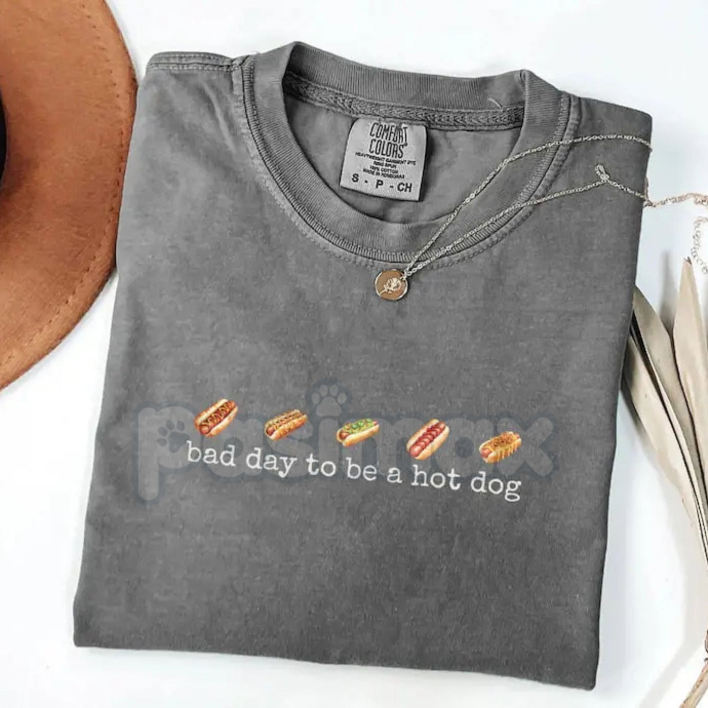 Comfort Colors® Vintage "Bad Day To Be A Hot Dog" T-Shirt – Retro Summer BBQ Mascot Tee, Funny 4th of July Women's Graphic Top, Sarcastic Glizzy Season Shirt