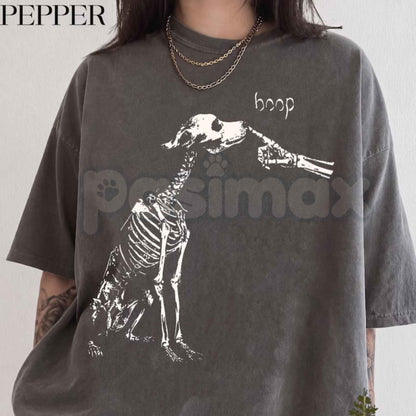 Comfort Colors® Dog Skeleton T-Shirt – Funny "Boop" Halloween Graphic Tee, Retro Spooky Dog Mom Unisex Top & Gift