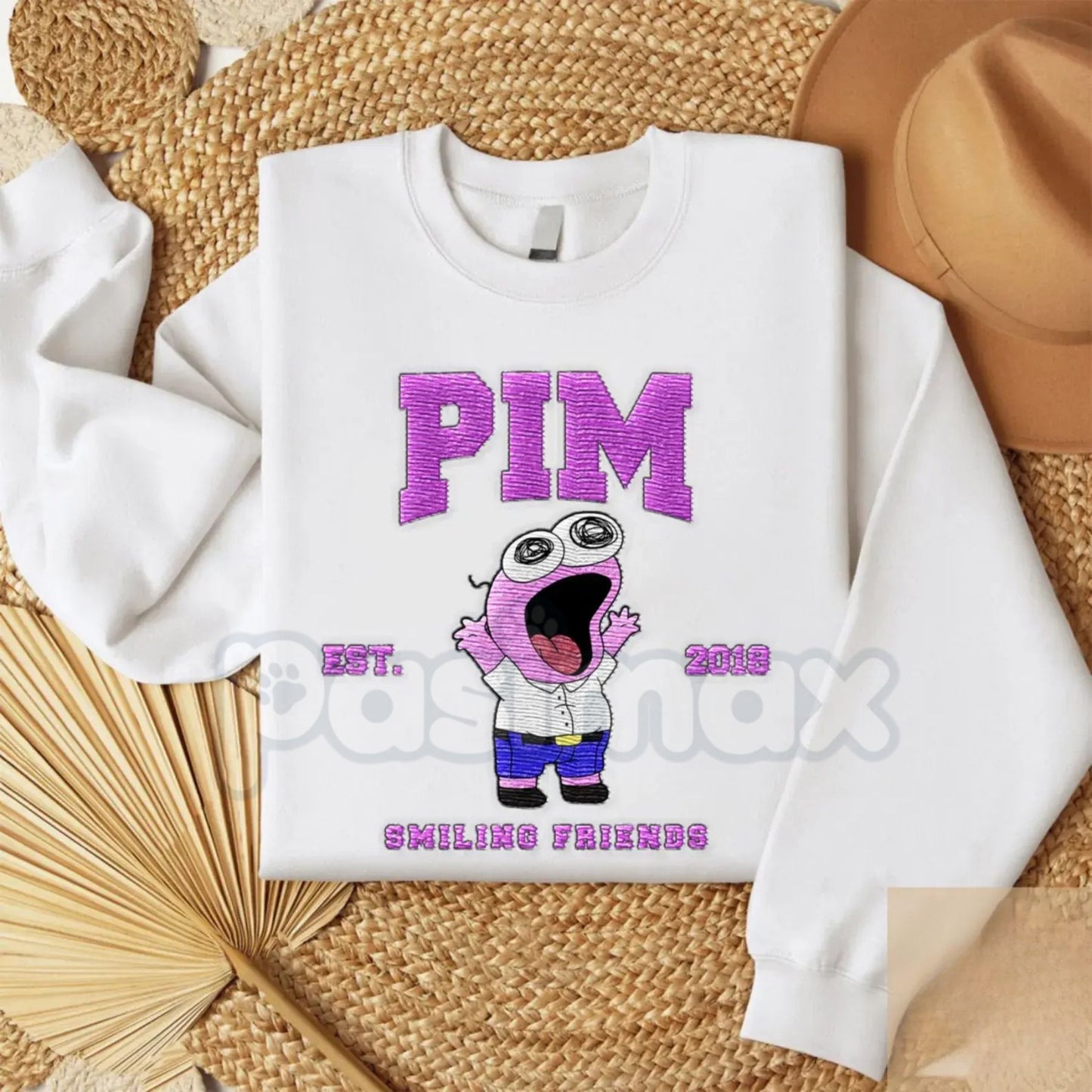 Cute Friendship Stitch Christmas 2025 Crewneck – Smiling Friends Embroidered Sweater