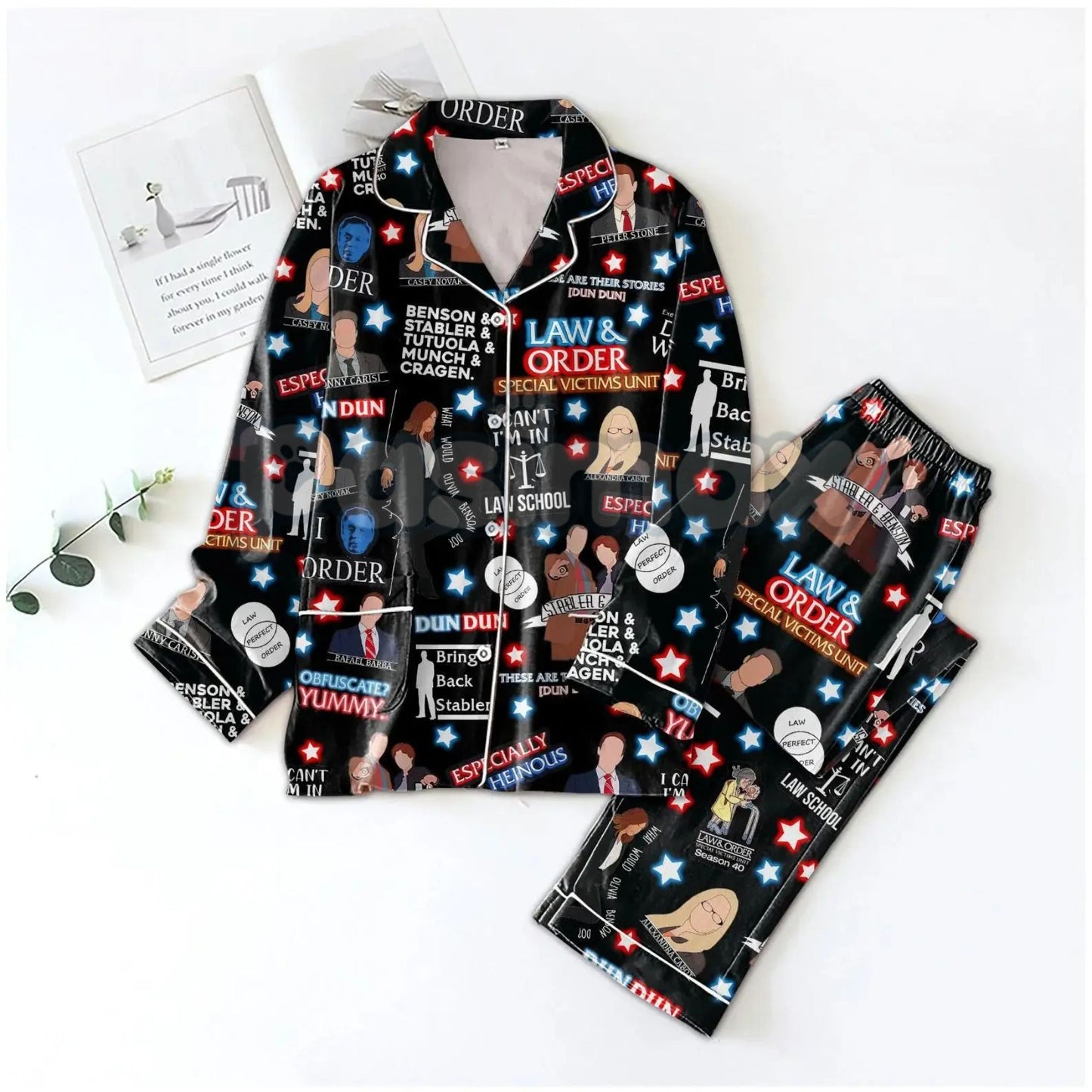 Law & Order Pajamas Set - Movie Christmas Sleepwear for Women, Comfortable Loungewear, Holiday Gift