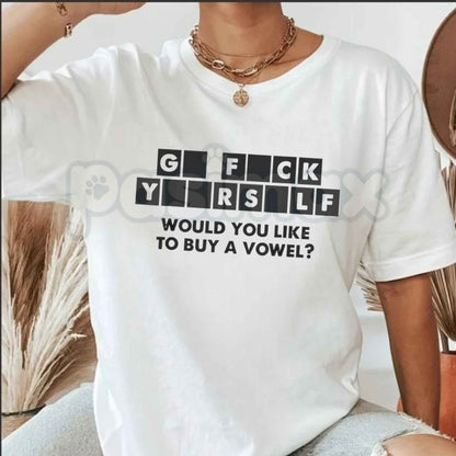 Would You Like To Buy A Vowel T-Shirt – Funny Wheel Of Fortune Parody Unisex Tee