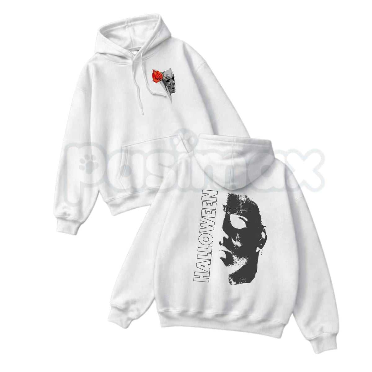 Vintage Michael Myers Hoodie – Retro Halloween Horror Movie Graphic Pullover, Spooky Season Horror Icon Sweatshirt, Unisex Heavy Blend