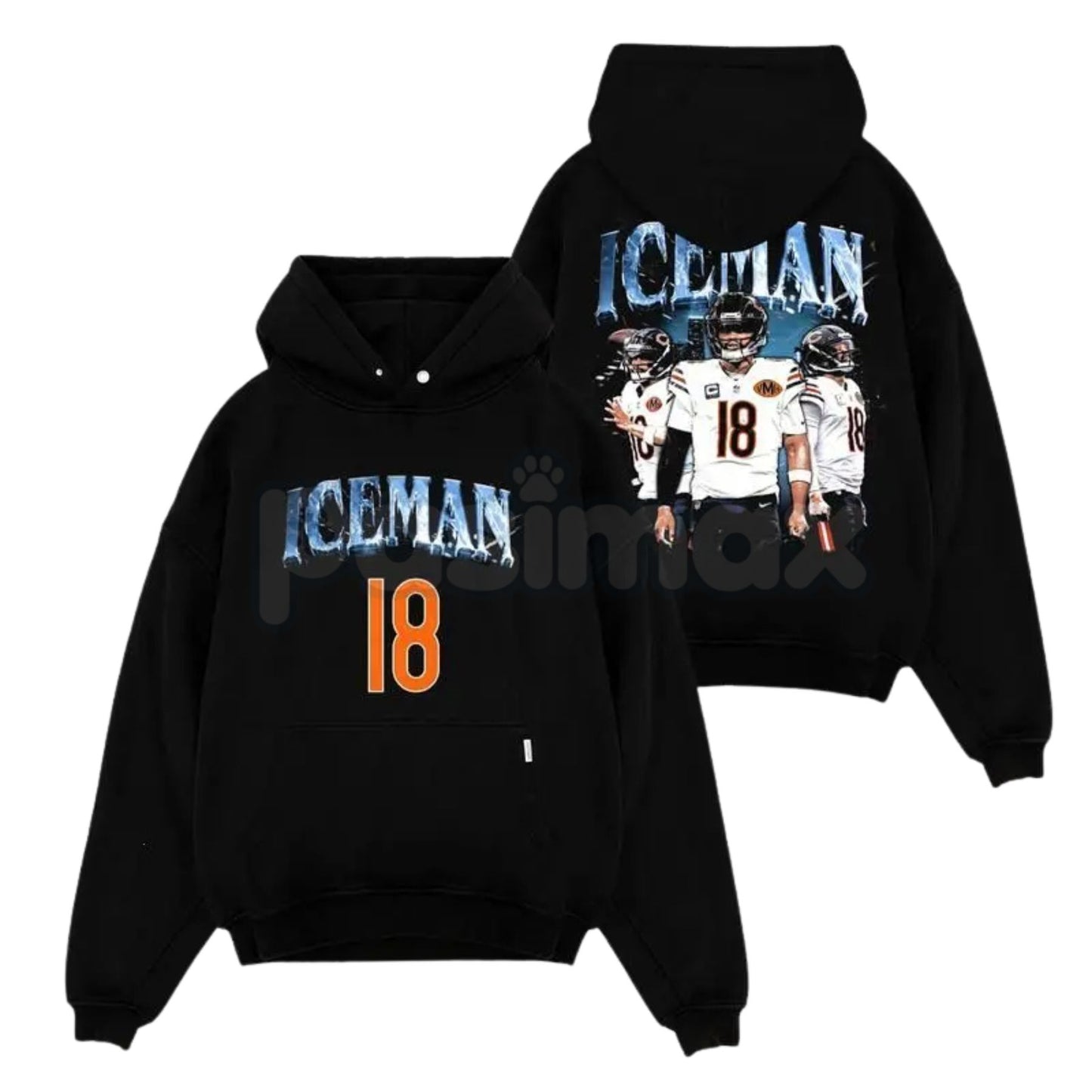 Caleb Williams Iceman #18 Game Day Fit – Bears Nation Cotton Hoodie, Sweatshirt
