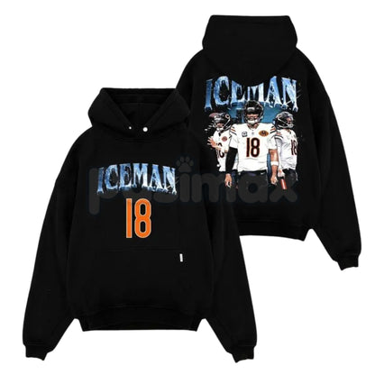 Caleb Williams Iceman #18 Game Day Fit – Bears Nation Cotton Hoodie, Sweatshirt