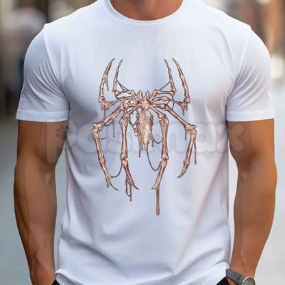Vintage Spider Skeleton Graphic T-Shirt – Retro Gothic Arachnid Animal Unisex Cotton Tee