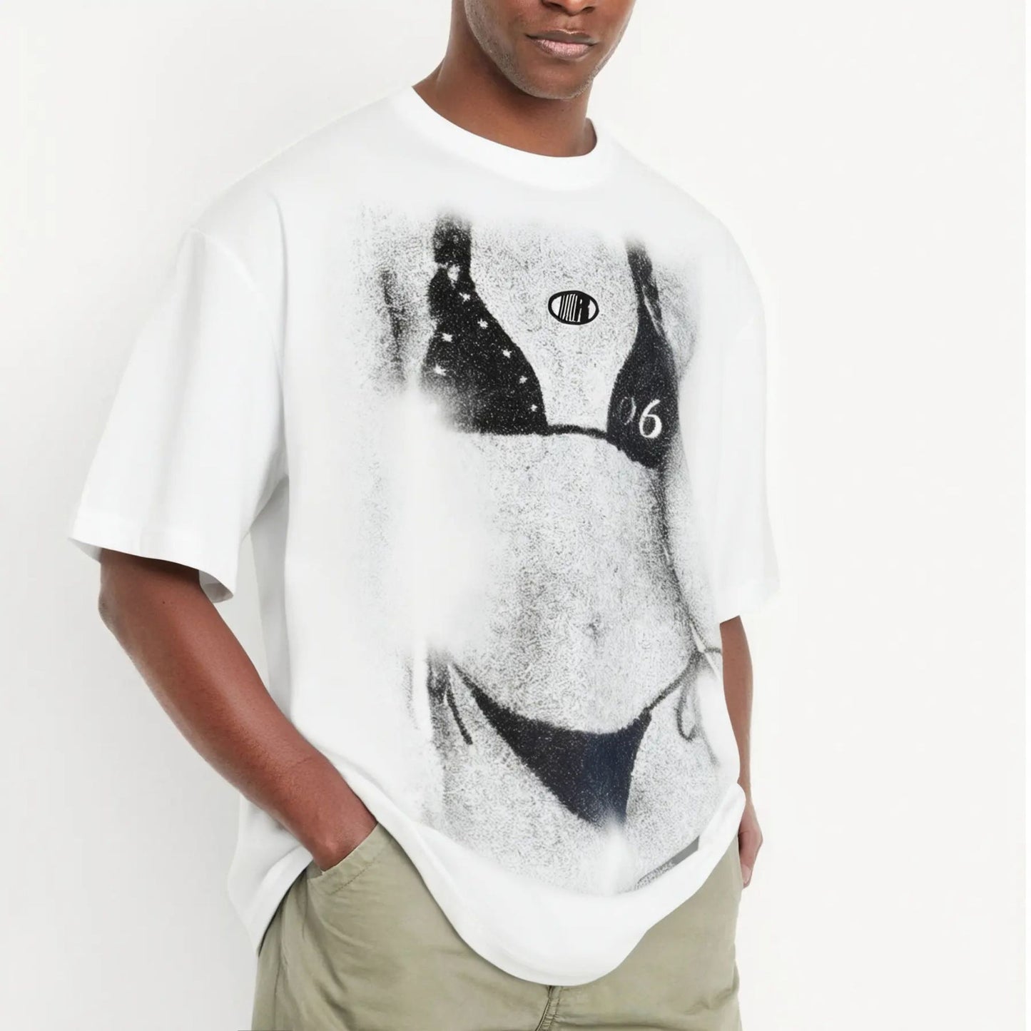 Beach Art T-Shirt - Vintage Summer Graphic Tee, Oversized Loose Fit Streetwear