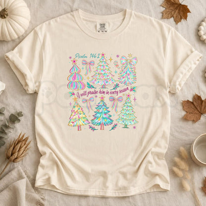 Comfort Colors® I Will Praise Him T-Shirt – Retro Christian Faith Graphic Tee, Trendy Women's Religious Holiday Unisex Top & Gift