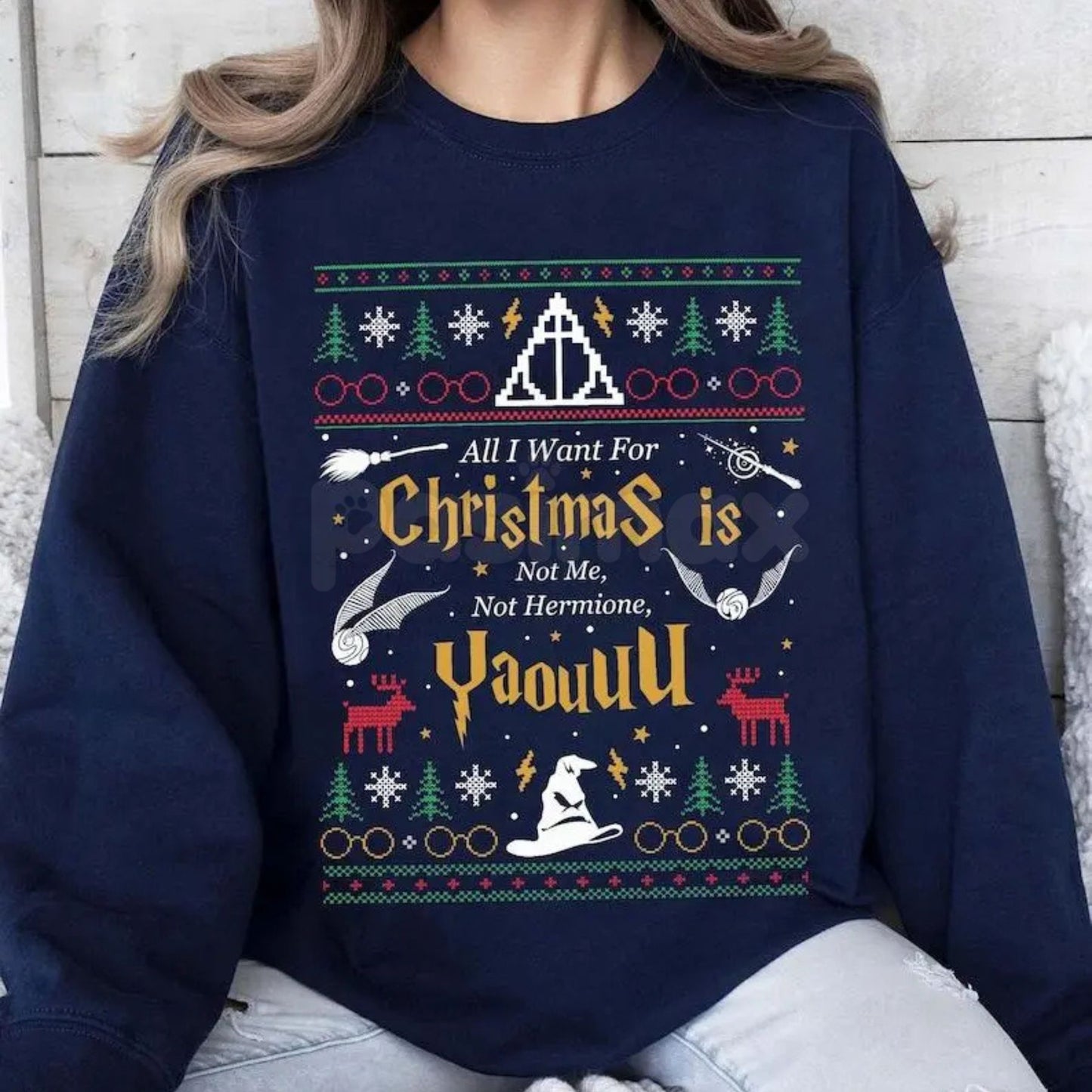"All I Want for Christmas Is Not Me" Ugly Sweatshirt | Funny Women Xmas Crewneck | Self-Deprecating Holiday Sweater | Ironic Gag Gift