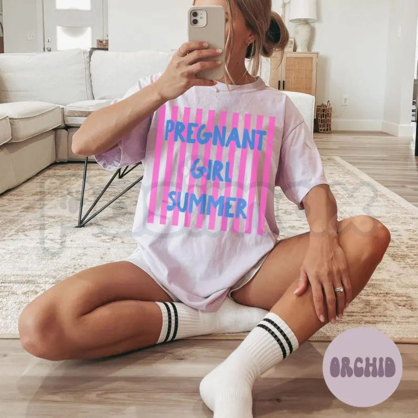 Comfort Colors® Summer Pregnancy Announcement T-Shirt – New Mama Baby Reveal Tee, First Baby "Coming Soon" Shirt, Trendy Mother's Day Gift for Expecting Moms