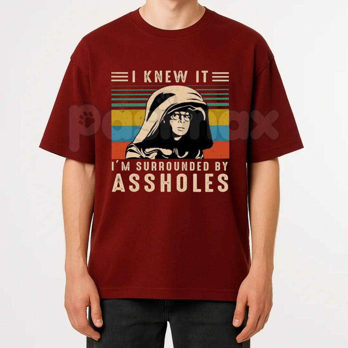 "I Knew It I'm Surrounded" T-Shirt – Retro Spaceballs Inspired Dark Helmet Movie Graphic Tee