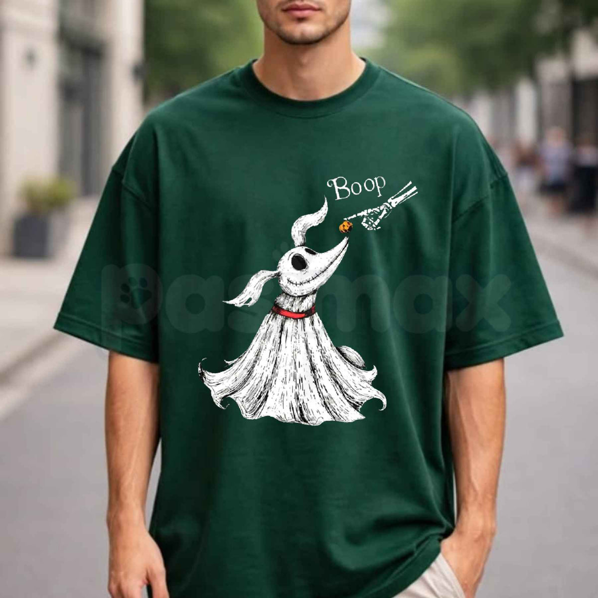 Zero Dog Boop Skeleton Hand T-Shirt – Funny Spooky Halloween Trip Unisex Tee