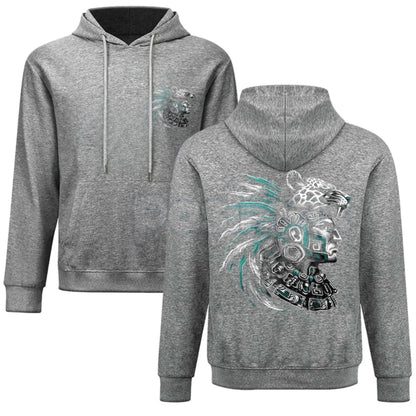 Aztec Art Chicano Graphic Oversized Hoodie – Indigenous Mex Clothes Pullover, Unisex Cultural Streetwear