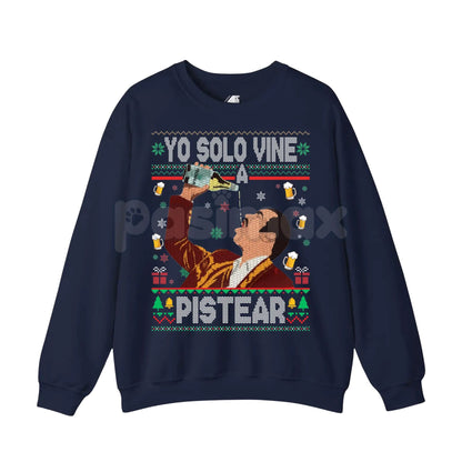 Yo Solo Vine a Pistear Mexico Ugly Christmas Sweater | Funny Fiesta Drinking Holiday Pullover | Spanglish Party Jumper