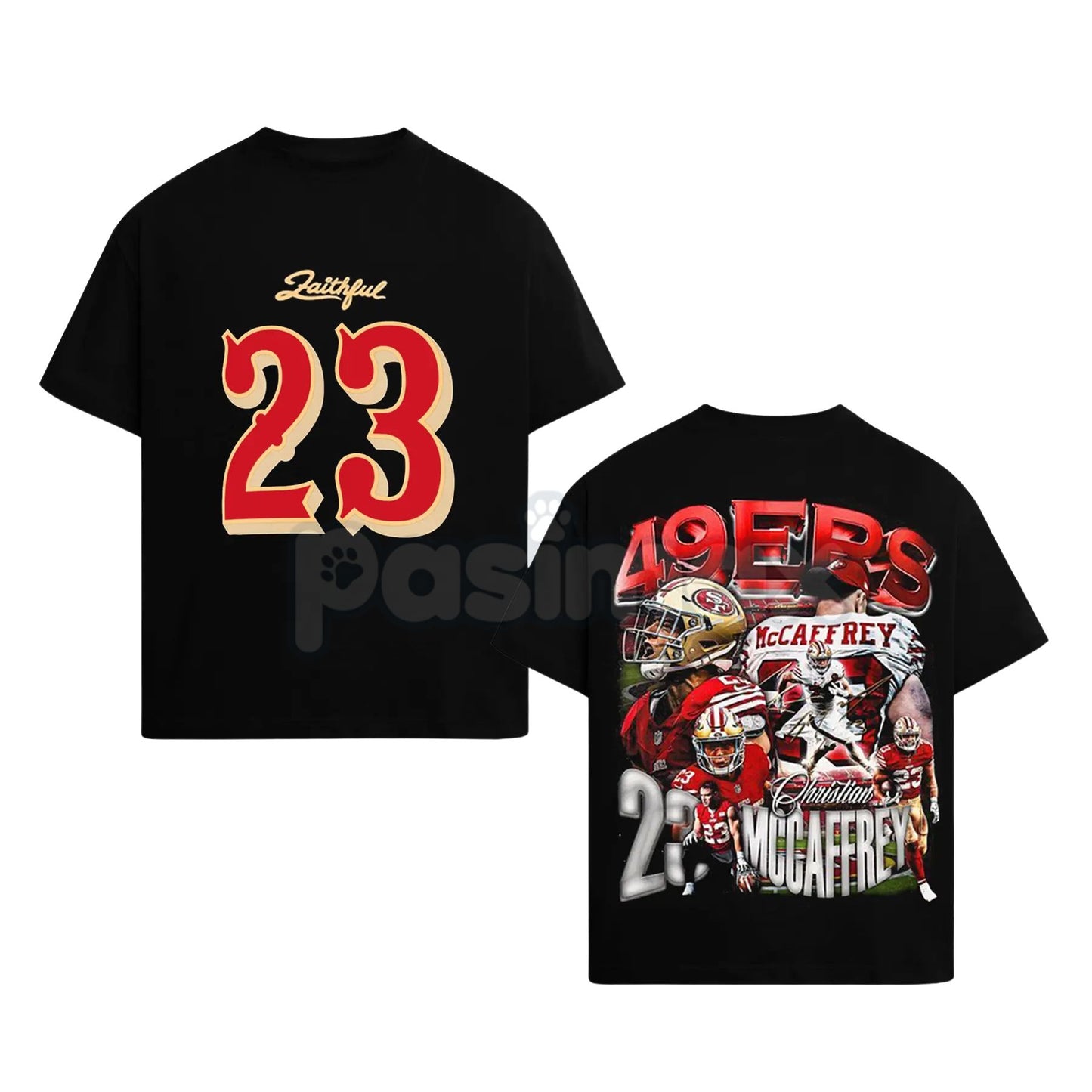 Run CMC Christian McCaffrey 23 "The Faithful" Game Day Cotton Hoodie – Fan Pullover & T-Shirt Style Apparel, Unisex