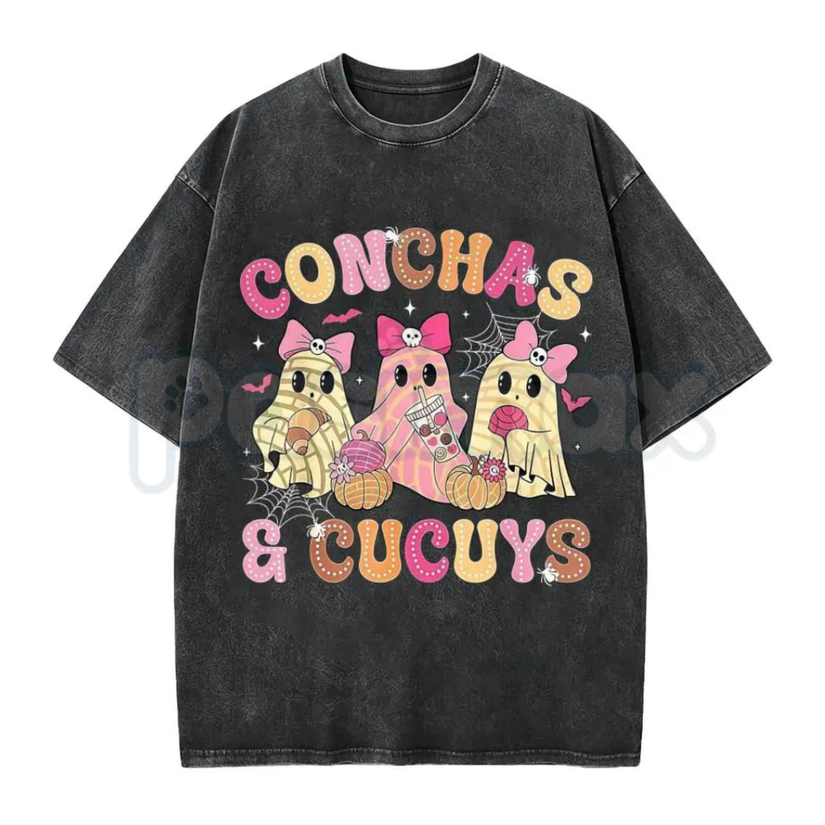 Mexican Ghost Shirt – Espooky Vibes Fantasma Graphic Tee, Retro Halloween Dia De Los Muertos Vintage Washed Lightweight Cotton Unisex Top