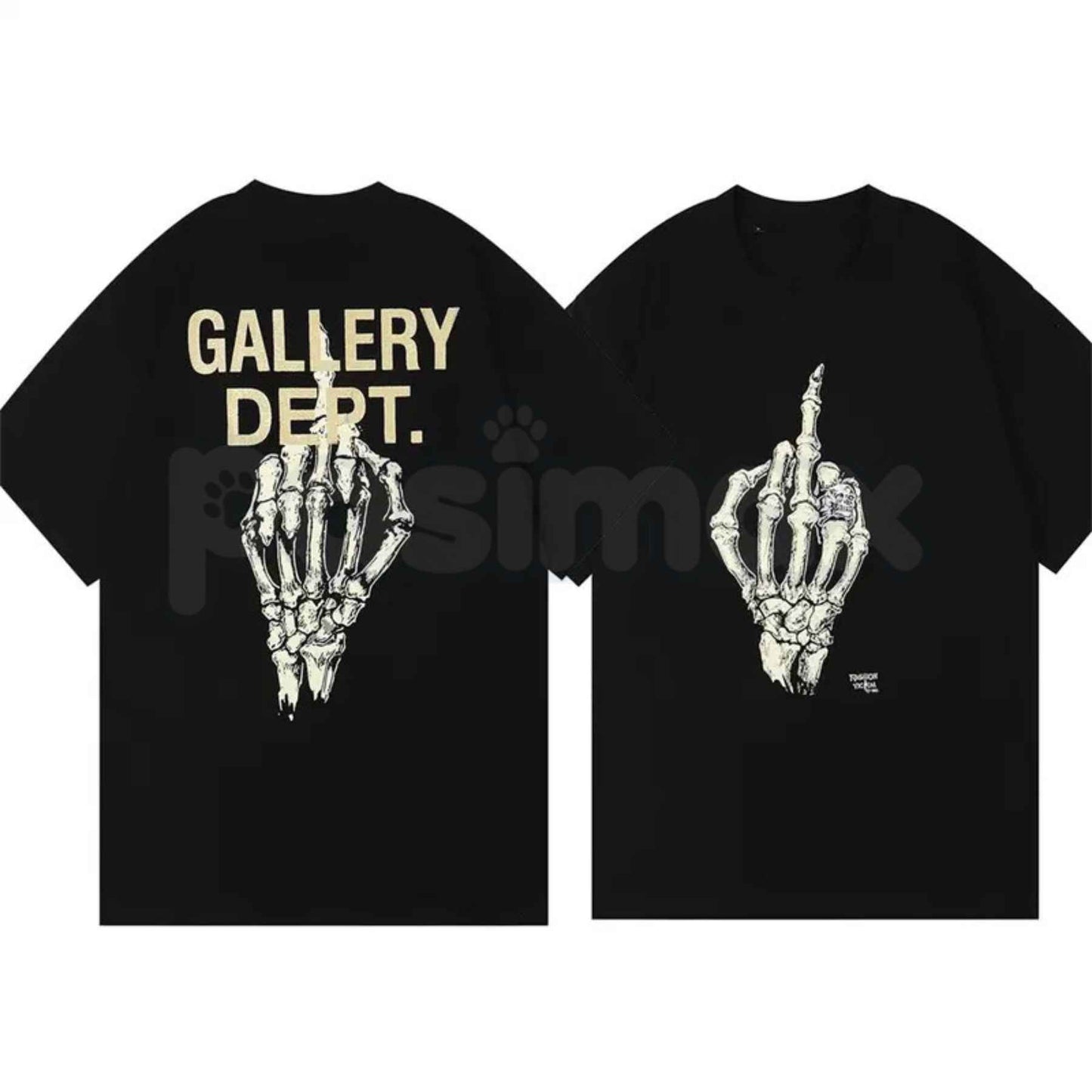 GALLERY DEPT. Classic Letter Slogan Skull Hand T-Shirt – Edgy High-Street Unisex Cotton Graphic Tee