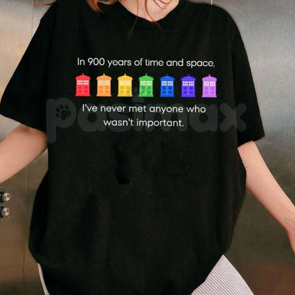 PRIDE Rainbow Police Box T-Shirt – 11th Doctor Quote LGBT Pride Month Whovian Graphic Tee