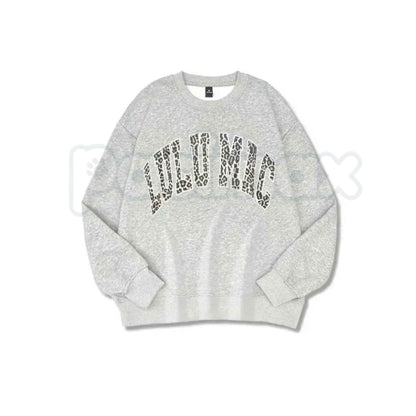 LULUMAC Women's Letter Print Crew Neck Sweatshirt | Retro Puff Letter Top
