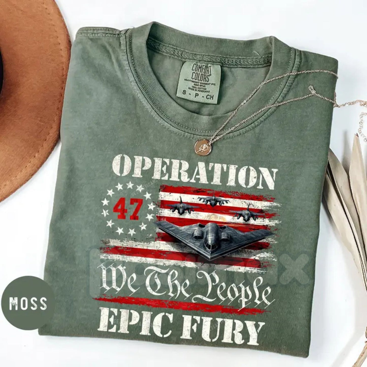 Comfort Colors® We The People Operation Epic Fury T-Shirt – B-2 Stealth Bomber Military Graphic Tee, Tactical Aviation Shirt, Patriotic Air Force Streetwear
