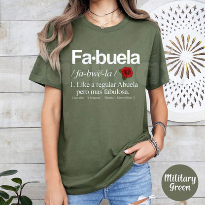 Fabuela Definition T-Shirt – Funny Fabulous Abuela Latina Grandma Graphic Tee