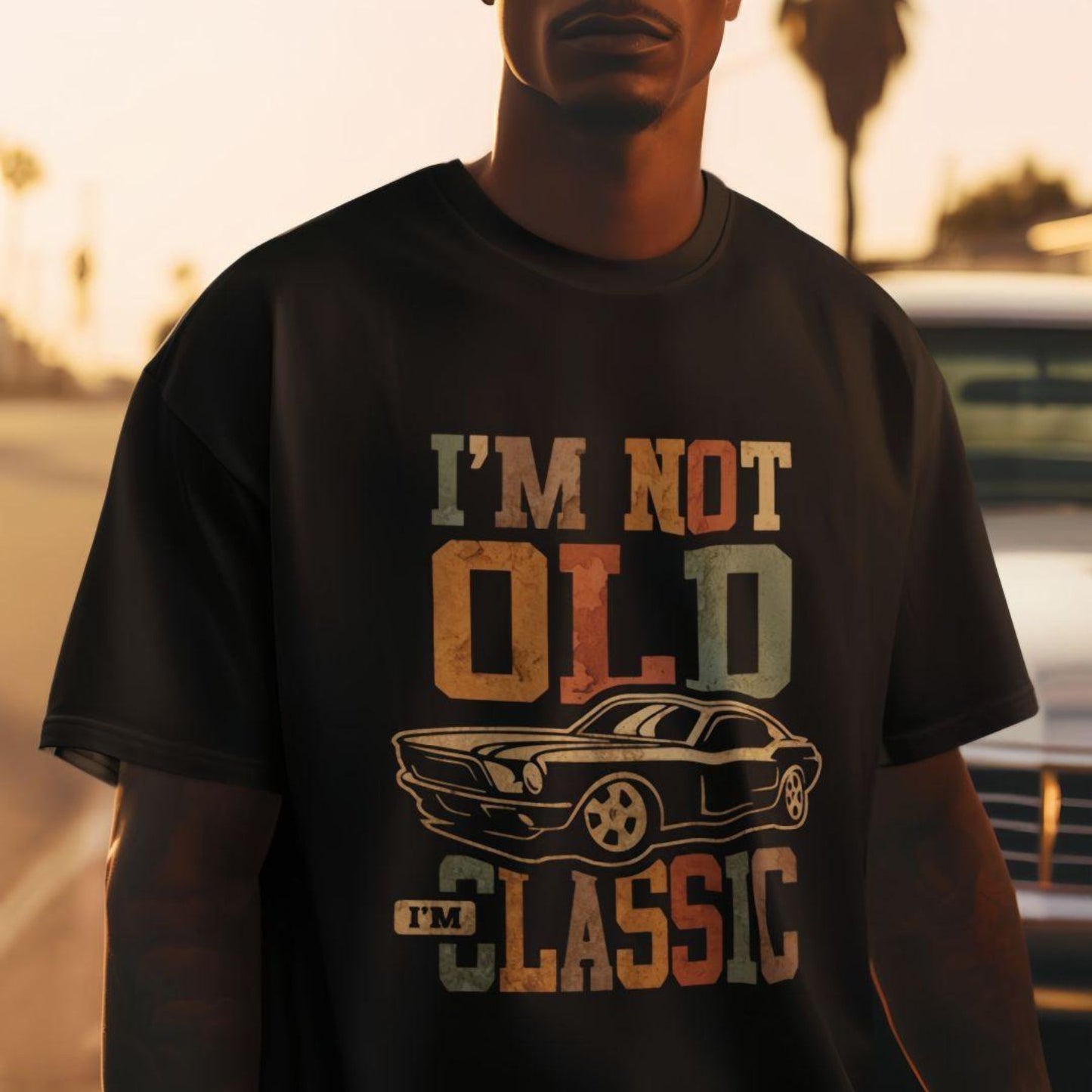 New 2025 Men's Printed T-Shirt - Black 100% Cotton Premium Tee, Durable Short-Sleeve Top