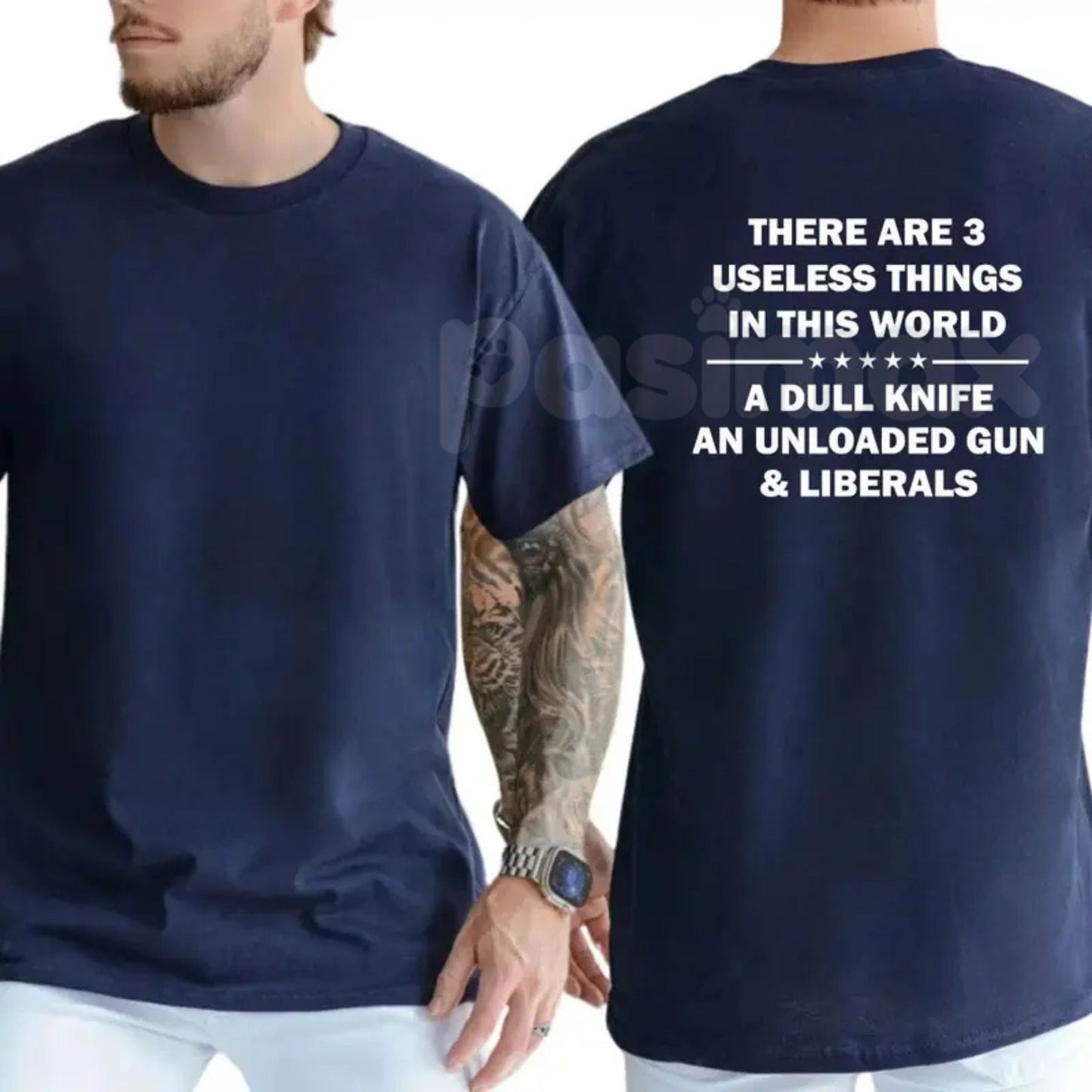 "3 Useless Things" Conservative Political T-Shirt – Funny Republican Graphic Tee, Premium 100% Cotton 2nd Amendment Top, Soft Lived-In Heavyweight Right-Wing Humorous Shirt, Made in USA