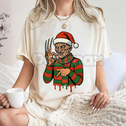 Merry Creepmas "Six Seven" Hand Sign T-Shirt - Funny Christmas 6 7 Tee, Dark Humor Holiday Apparel