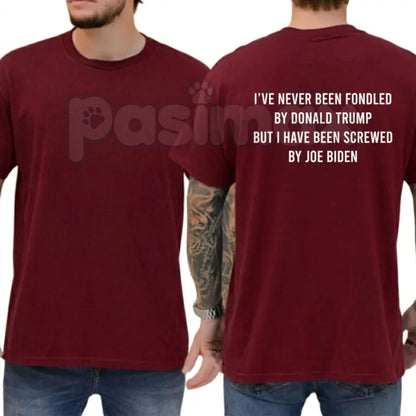Funny "Screwed By Joe Biden" T-Shirt – Trump Supporter Anti-Biden Republican Graphic Tee