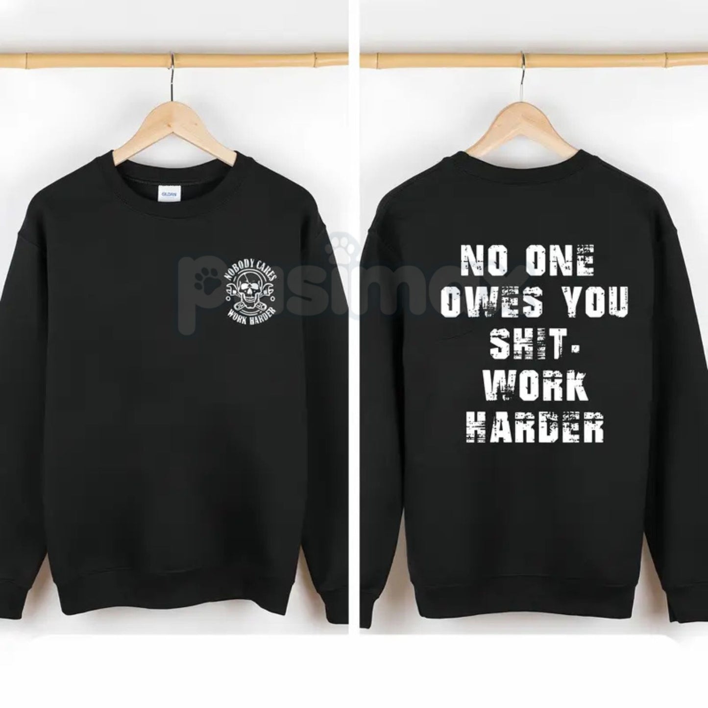 Work Harder Skull Shirt – Gritty Relentless Grinder Hoodie & Streetwear Men's Father's Day Sweatshirt