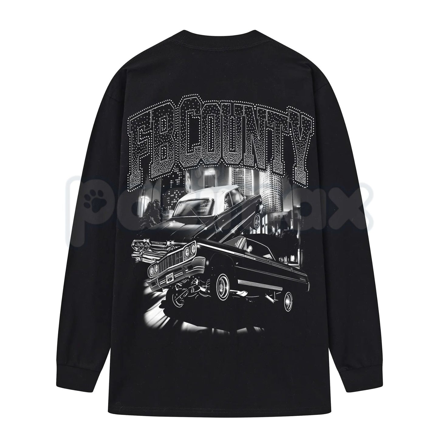 FB County Graphic Long Sleeve Tee – Authentic West Coast Streetwear, Premium Gildan 5400 Heavy Cotton Long Sleeve