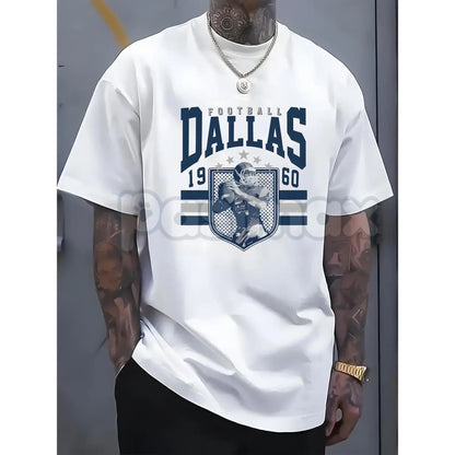 Dallas 1950s Football Graphic Men's T-Shirt - Retro Texas Sports Tee, Vintage Pro Football History Apparel, Classic Dallas Fan Gift