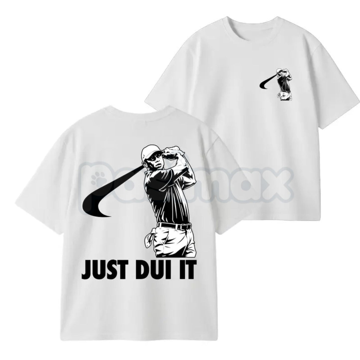 "Just D.U.I. It" Funny Tiger Woods T-Shirt – Sarcastic Golf Meme Graphic Tee, Premium 100% Cotton Sports Satire Top, Soft Lived-In Heavyweight Mugshot Parody Shirt, Made in USA