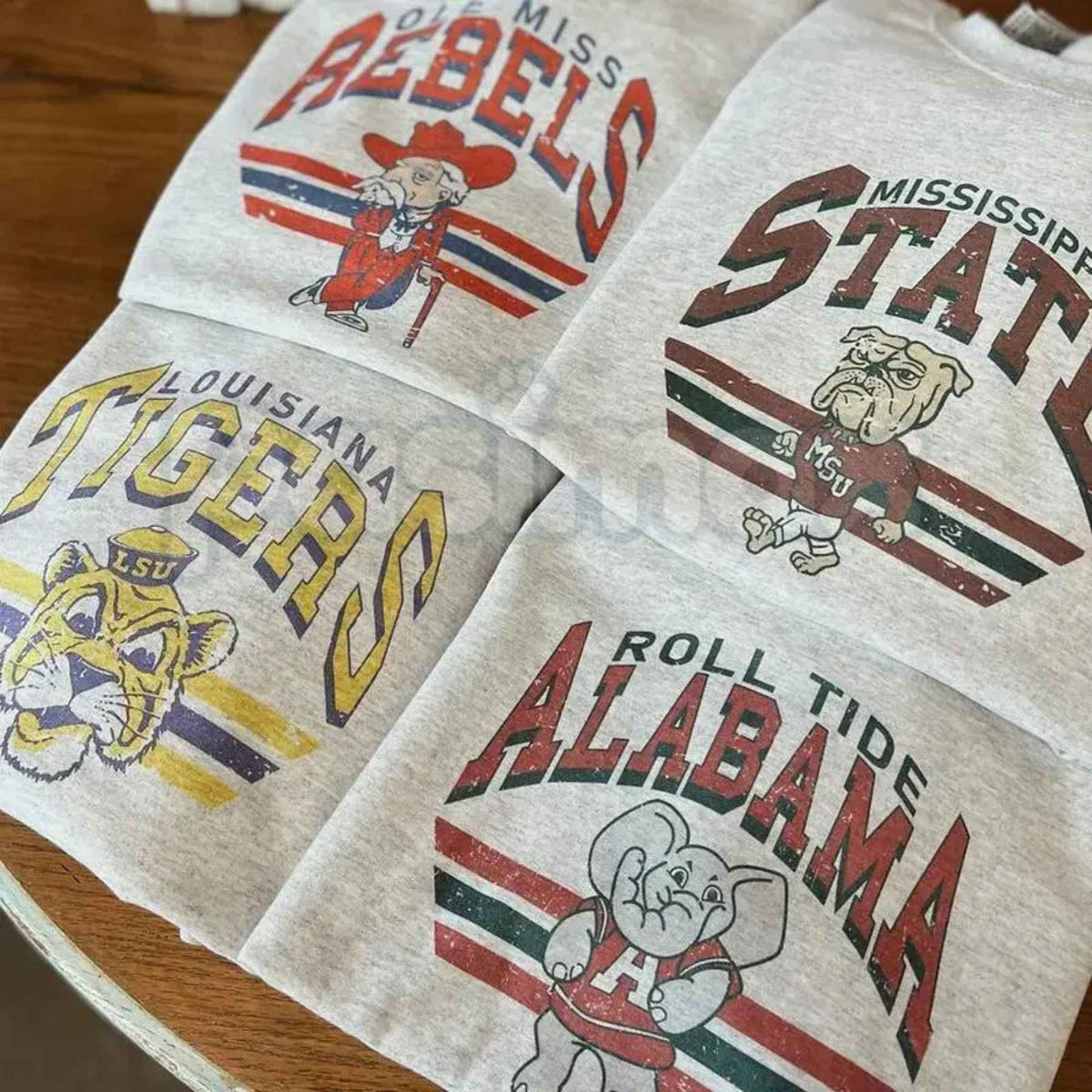 Retro College Football Sweatshirt | Ash Grey Vintage Game Day Crewneck