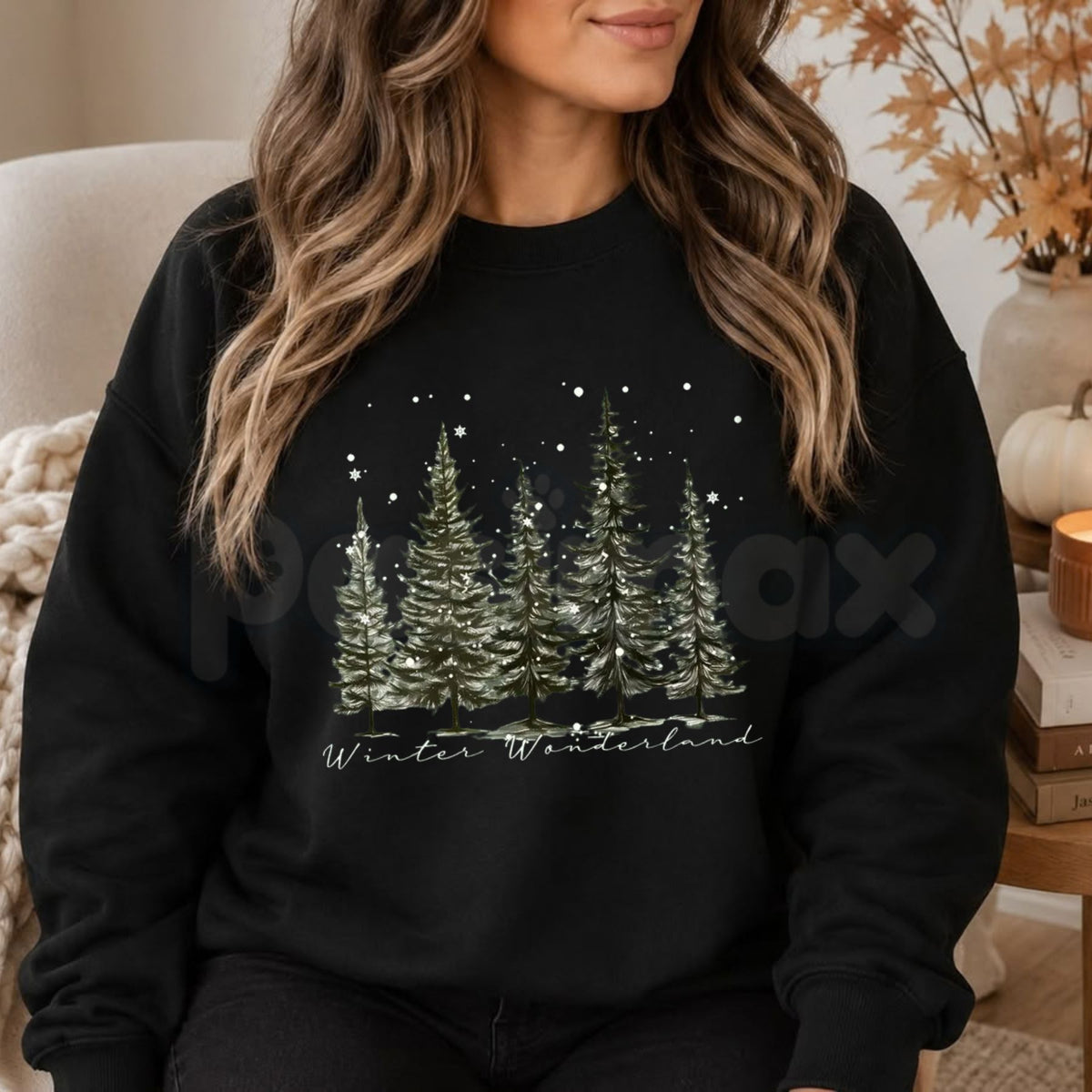 Winter Wonderland Pine Tree Sweatshirt | Evergreen Forest Graphic Crewneck