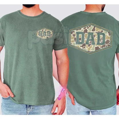 Comfort Colors® Vintage Duck Camo Dad T-Shirt – Retro Varsity Father's Day Gift Tee, Aesthetic Camouflage Outdoor Dad Unisex Shirt, Cool New Dad Gift